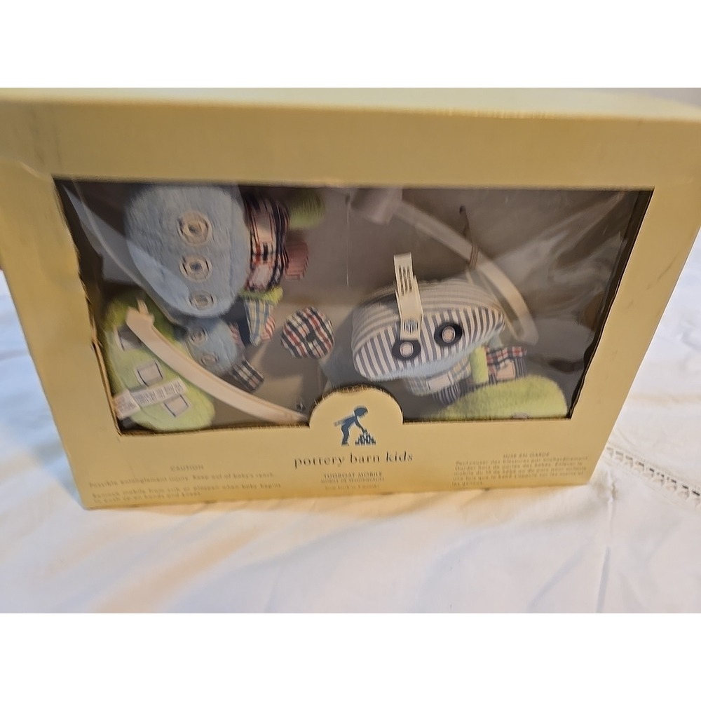 Pottery Barn Kids TUGBOAT MOBILE Boat Boy Blue